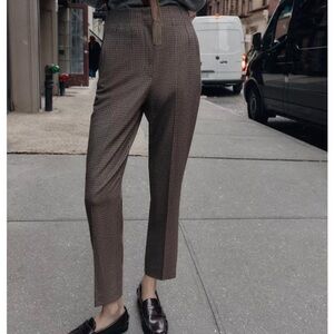 Zara Elegant Brown Patterned Pants Small